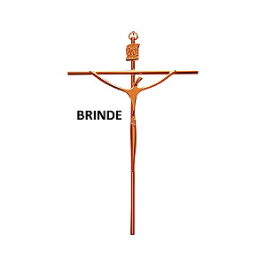Crucifixo Estilizado Grande 52 cm Cobre R 77 com brinde