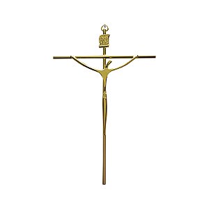 Crucifixo Pequeno Estilizado Parede 21 Cm Dourado R 06