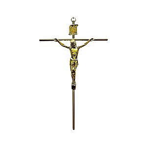 Crucifixo para Parede Tradicional Tamanho 24 Cm Cor Dourado R33