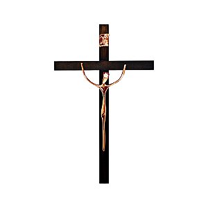 Crucifixo Cristo Estilizado Médio Grande Cruz Madeira Tamanho 40 cm Cor Cobre R 93