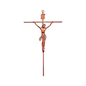 Crucifixo de Parede Tradicional com rosto tamanho 31 cm cor Cobre R 12