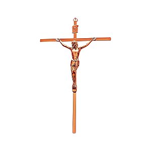 Crucifixo Tradicional para Parede Cruz Chapa 24 Cm Cor Cobre R 74