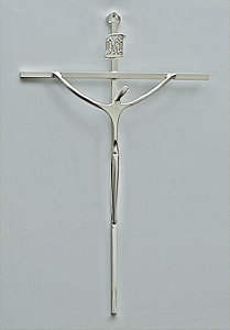 Crucifixo Estilizado Cruz Quadrada para parede 21 Cm Prata R 19