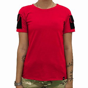 Camiseta Combat Feminina Aliança Militar - Vermelha