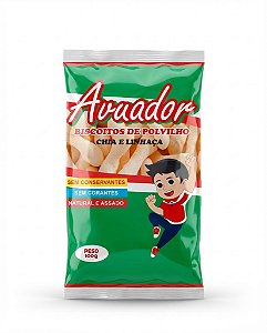 Biscoito de Polvilho Avuador Chia e Linhaça - Caixa com 10 pacotes de 100gr