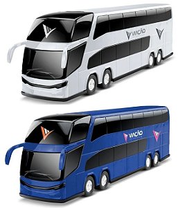 Ônibus Brinquedo 2 Andares 30 Cm Viação Petroleum Roma Cores