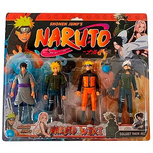 Naruto Kit Completo 4 Bonecos Articulado 15cm Uzumaki Sasuke