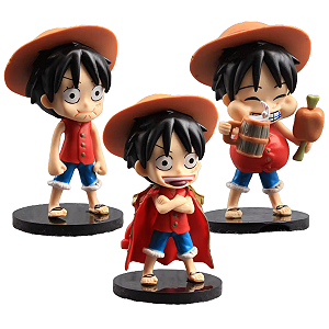 Set de Boneco Action Figure One Piece Monkey Luffy 3 Posições