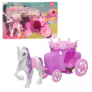 Brinquedo Carruagem com Unicornio Cinderela