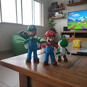 Boneco Super Mario Bros Figura Coleção Decorativo Geek 3d