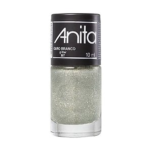 Esmalte Glitter Cor Ouro Branco 10ml Anita