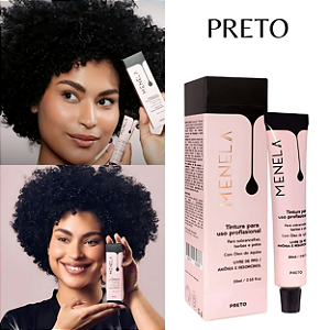 Tintura para Sobrancelhas Uso Profissional Cor Preto 20ml Menela