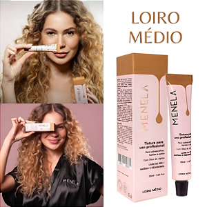 Tintura para Sobrancelhas Uso Profissional Cor Loiro Médio 20ml Menela