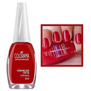 Esmalte Cremoso Cor Vermelho Ivete 8ml Colorama
