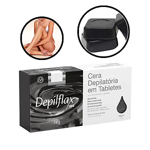 Cera Depilatória em Tabletes Barra Negra 1kg Depilflax