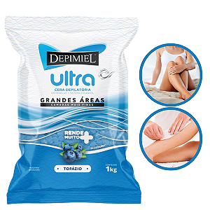 Cera Depilatória em Pérolas Ultra Topazio Blueberry 1kg Depimiel