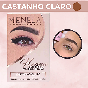 Kit Henna Para Sobrancelhas Castanho Claro Menela