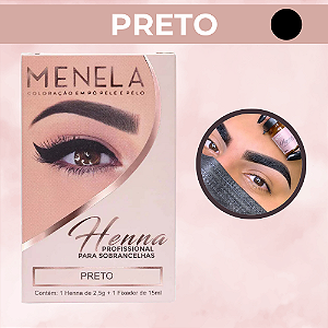 Kit Henna Para Sobrancelhas Preto Menela
