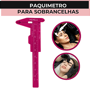 Paquímetro Profissional para Sobrancelhas Cor Rosa Menela