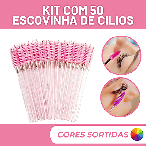 Kit Escovinha Descartável Para Cílios E Sobrancelhas 50 unidades