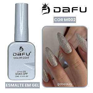 Esmalte em Gel UV & LED M002 Glitter Prata 10ml Dafu