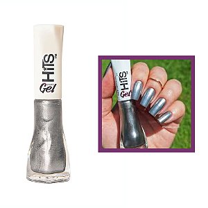 Esmalte Perolado Prata Cibernético Efeito Gel 7ml Hits
