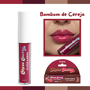 Gloss Labial Choco Cherry Bombom de Cereja 4ml Dailus