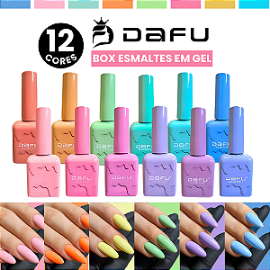Box Dafu 12 Cores Colorido Tons Pastéis Esmalte em Gel para Cabine