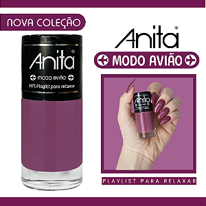 Esmalte Coleção Modo Avião Cor Playlist para Relaxar Cremoso Uva 10ml Anita