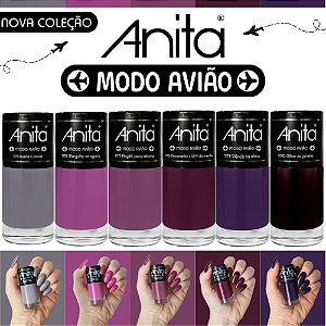 Nova Coleção Esmaltes Modo Avião 6 Cores Completo Anita