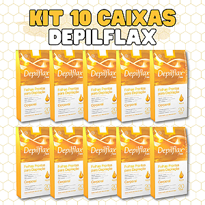 Kit 10 Caixas de Folhas Depilação 200 folhas Natural Depilflax