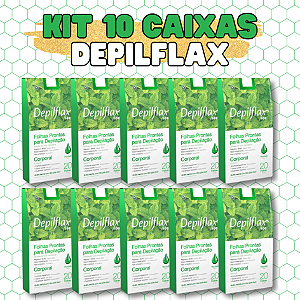 Kit 10 Caixas de Folhas Depilação 200 folhas Hortelã Depilflax
