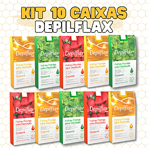 Kit 10 Caixas de Folhas Depilação 200 folhas Depilflax