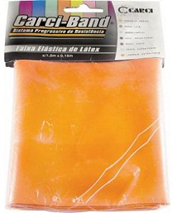 Faixa Elástica De Resistencia Extra Forte Carci 1,5m Laranja