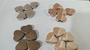 Passante para Elástico Finalizador Coração Metal 18mm - 5 unidades