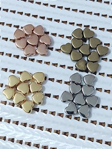 Passante para Elástico Finalizador Coração Metal 10mm - 5 unidades