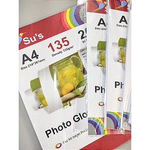 Papel Fotográfico Adesivo 135g Glossy A4 100 folhas