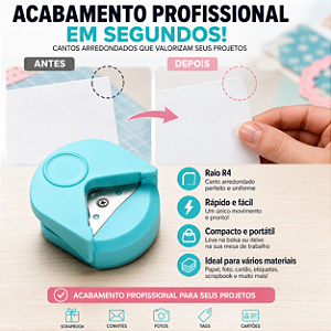 Cortador Arredondador de Cantos Papel Foto Cartão Scrapbook