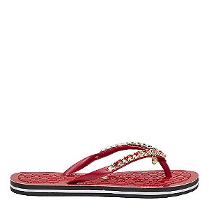 Chinelo Vermelho c/ Corrente Verniz Santa Lolla