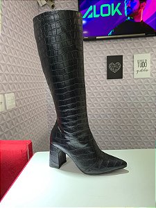 Bota Croco Preta Suzani Bissoli