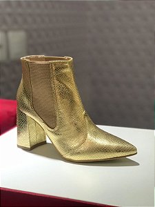 Bota Ankle Boot Dourada Suzani Bissoli