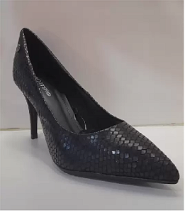 Bottero - Scarpin Couro Croco Preto