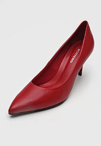 Bottero - Scarpin Couro Nobuck Texas Vermelho
