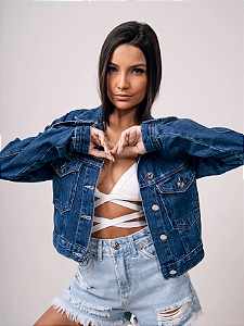 Bld - Jaqueta Jeans Azul Escuro