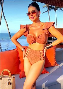 Lily Belle - Biquíni Hot Pant Lurex C/ Brilho