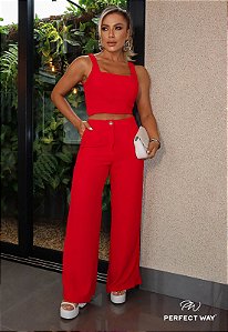 Perfect Way - Conjunto Cropped + Calça Red
