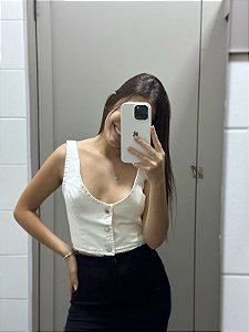 Donna Ka - Cropped Jeans Nude