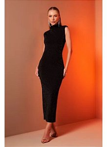 Luleg - Vestido Midi Detalhe Ombreira