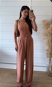 Plock Rock - Conjunto Calça e Top Caramelo