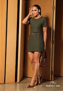 Perfect Way - Vestido T-shirt Verde Militar